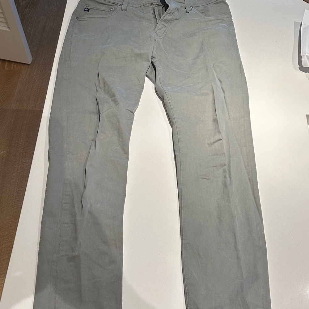 AG Adriano Goldschmied Men's Light Gray Chinos